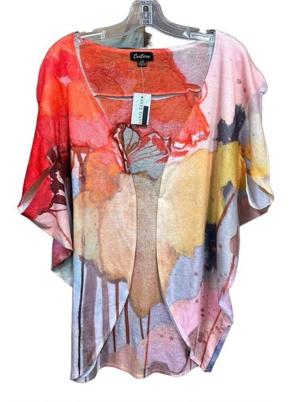 Cartise NWT light knit cardigan coverup  up open cardigan Medium sunset shades